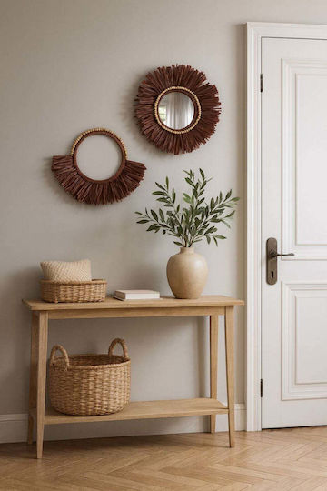 SteweHome Handmade Wall Decor Brown Wooden 40x40cm 2 Pieces