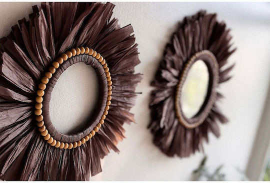 SteweHome Handmade Wall Decor Brown Wooden 40x40cm 2 Pieces