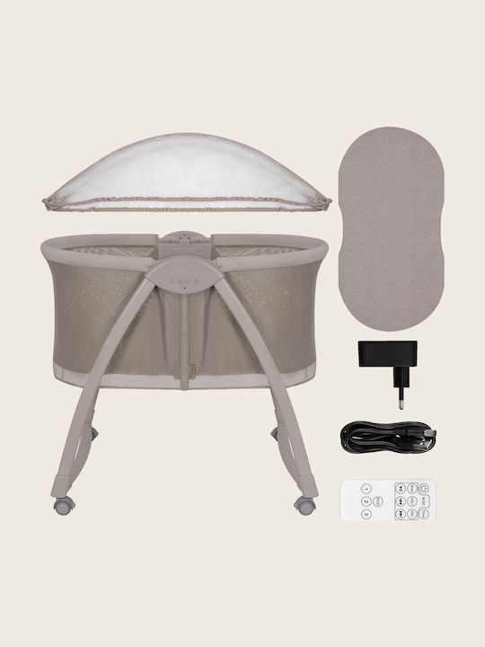 Lionelo Baby Cradle with Mattress and Wheels Beige Lionelo Baby Cradle with Mattress and Wheels Beige