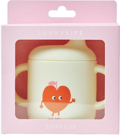Sunnylife Baby- und Kleinkindbecher mit Griffen und Strohhalm aus Silikon Weiß S61SCPPC