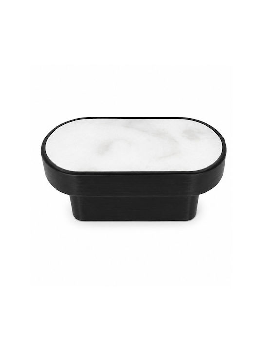 Sc Herrajes 880 Furniture Handle Made of Marble & Metallic Black with Hole Centers 96mm