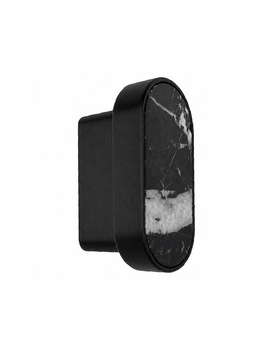 Sc Herrajes 880 Furniture Handle Made of Marble & Metallic Black with Hole Centers 96mm