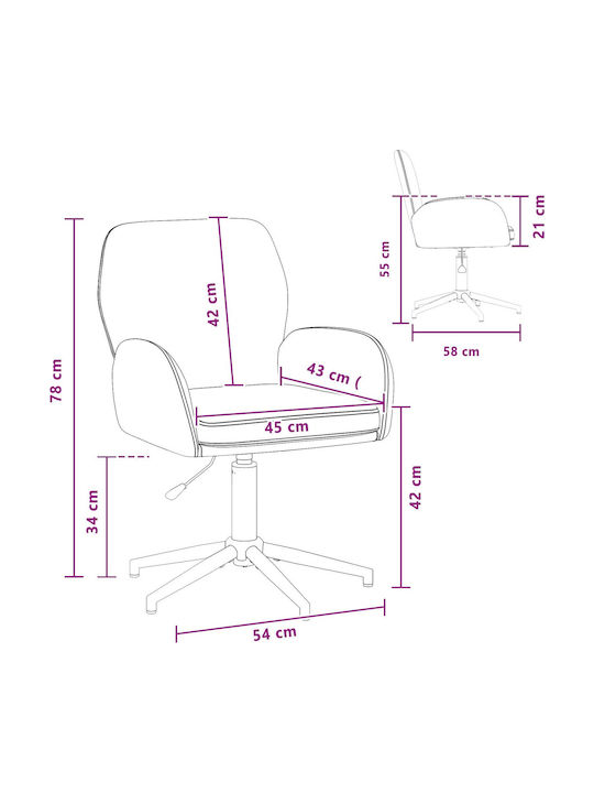 Swivel Visitor Chair with Arms in Blue Colour 54x58x90cm 2 Pieces