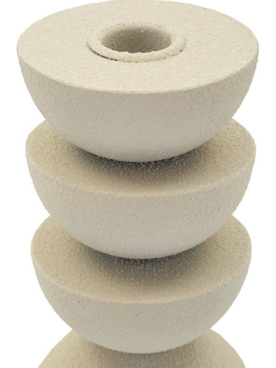 Mauro F Metall Kerzenhalter in Beige Farbe 9x15cm