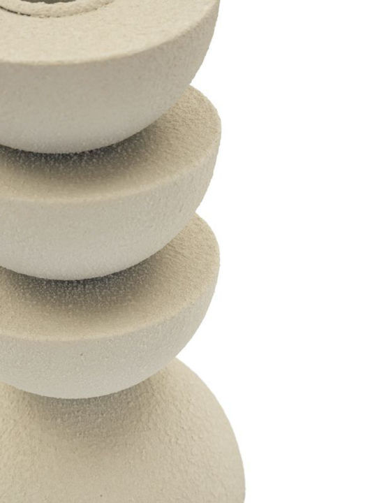 Mauro F Metall Kerzenhalter in Beige Farbe 9x15cm