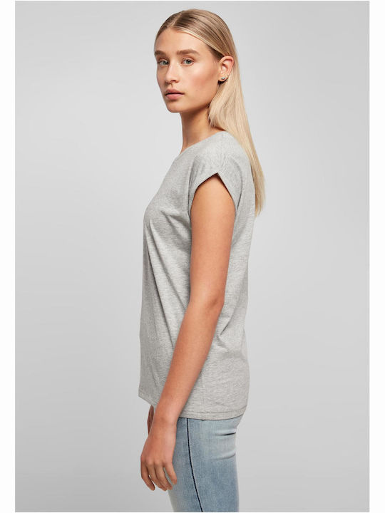 BYB Γυναικείο Διαφημιστικό T-shirt Κοντομάνικο Λευκό Heather Grey