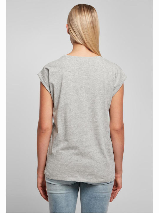 BYB Γυναικείο Διαφημιστικό T-shirt Κοντομάνικο Λευκό Heather Grey