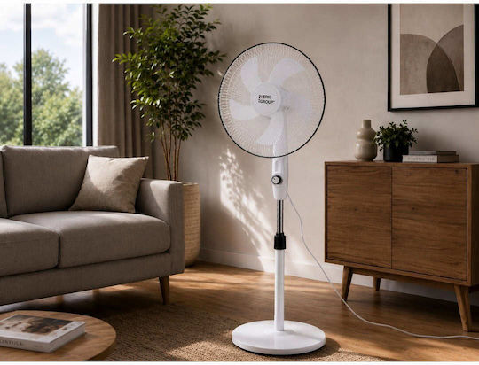 Verk Group Подов вентилатор 40W с диаметър 40cm Бял