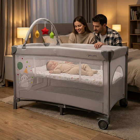 Asalvo Babybett Mit Matratze Grau