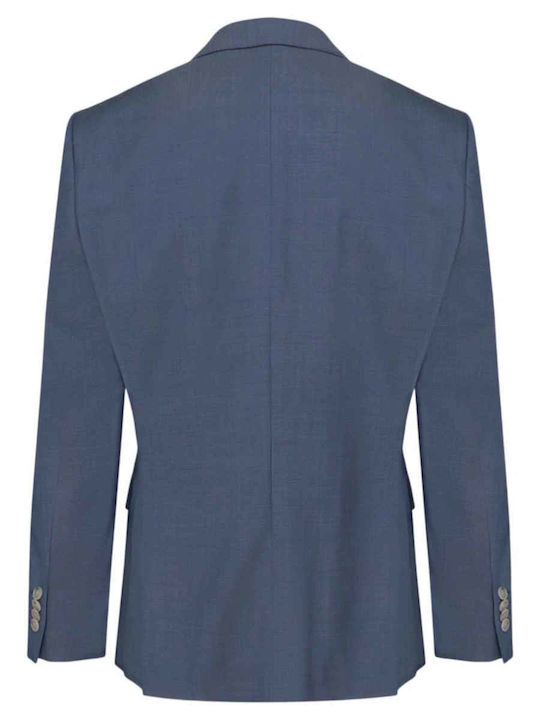 Winter Men's Groom's Suit with Vest with Slim Fit Light Blue