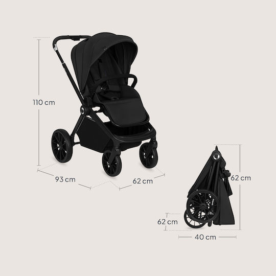 Lionelo Mika Plus Reversible Pushchair Suitable for Newborn Black Onyx 10.9kg