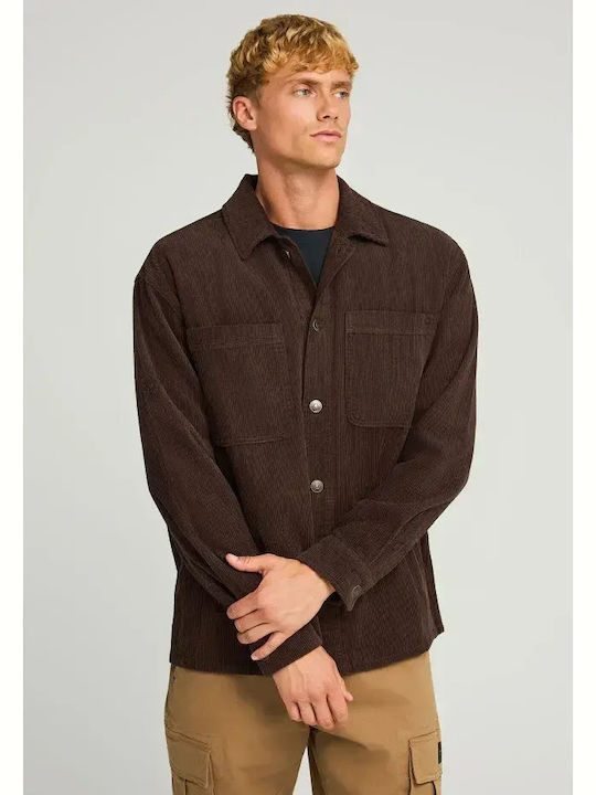 Long Sleeve Corduroy Overshirt Brown