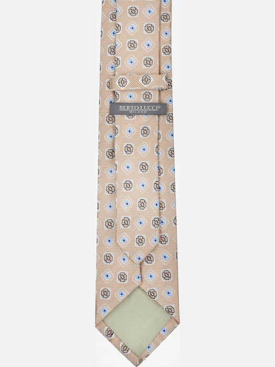 Berto Lucci Herren Krawatte mit Mustern in Beige Farbe