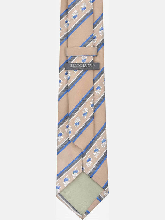 Berto Lucci Herren Krawatte mit Mustern in Beige Farbe
