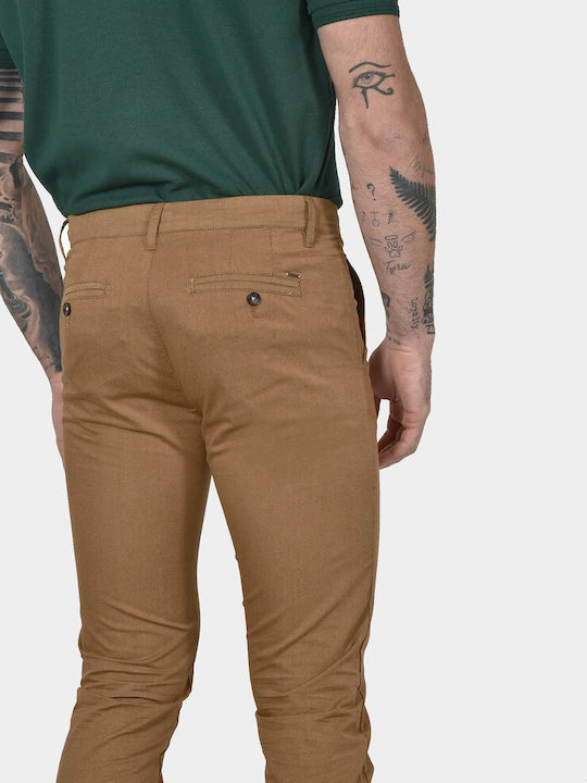 Herrenhosen Chinos Elastisch Schlank Passform Camel