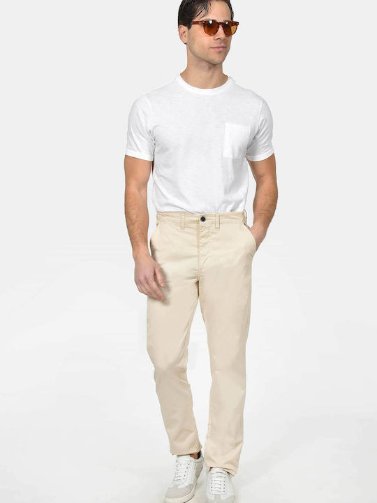 Men's Trousers Chinos Elastic Relaxed Fit Beige