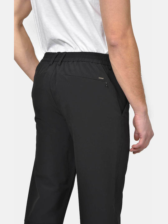 Herrenhose Chinos Elastisch Regulär Passform Schwarz