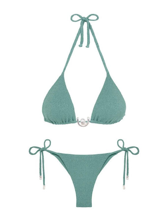 Bikini Slip with Laces Seaglass