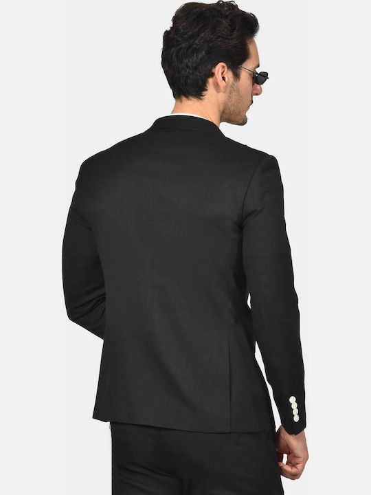 Men’s Suit Jacket with Slim Fit Black