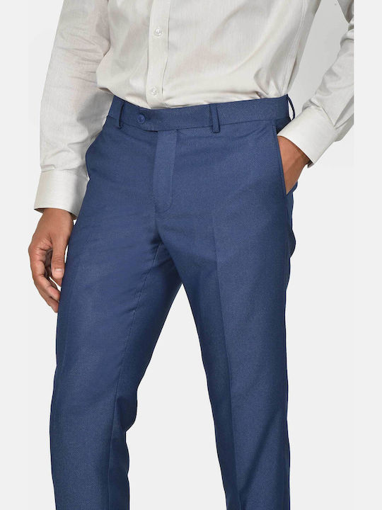 Men's Suit with Vest Slim Fit Blue