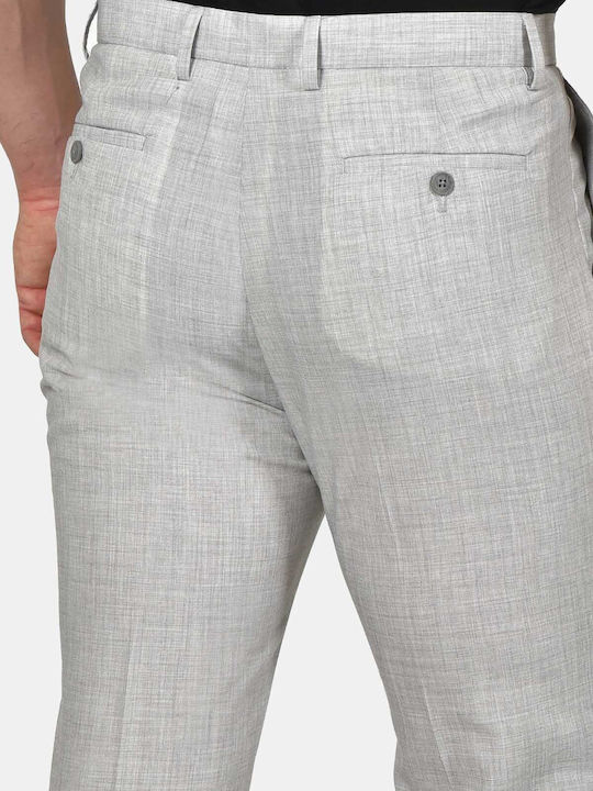 Winter Men's Suit with Vest Slim Fit Light Grey