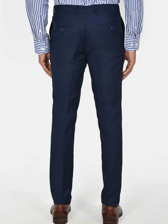 Costum Barbati Cu Vestă Cu Fit Slim Albastru Marin