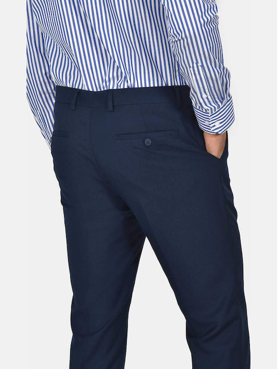 Costum Barbati Cu Vestă Cu Fit Slim Albastru Marin