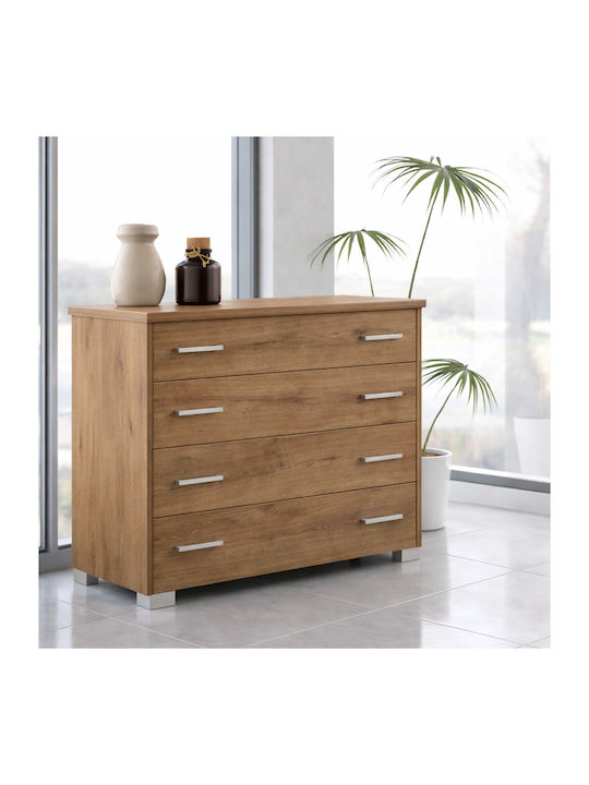 Bedroom Chest of Drawers Wooden Walnut 100x39x71cm