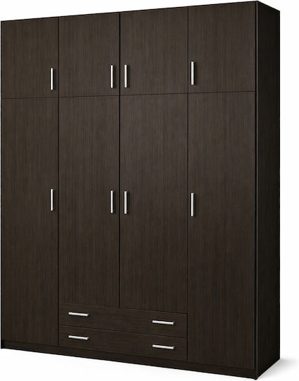 Τετράφυλλη Ντουλάπα Wenge 200x60x240cm