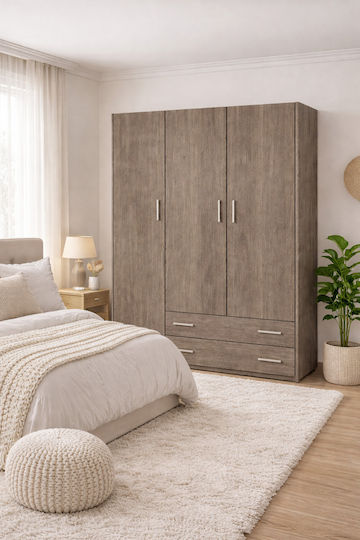 Тройна врата Гардероб 150x60x180cm Пепел Тройна врата Гардероб 150x60x180cm Пепел
