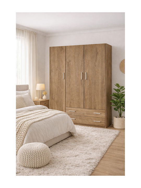 Dreifachtür Kleiderschrank Walnuss 150x60x180cm