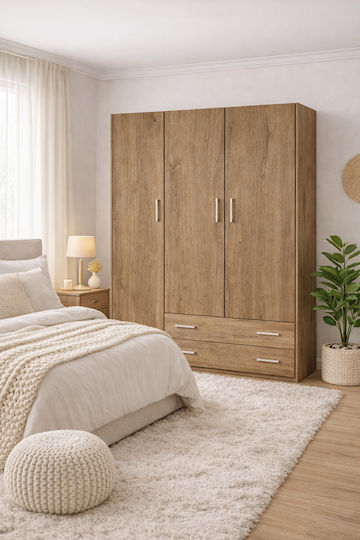 Τρίφυλλη Ντουλάπα 150x60x180cm Καρυδί Τρίφυλλη Ντουλάπα 150x60x180cm Καρυδί