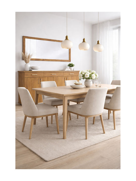 Wooden Sideboard with Mirror Walnut 180x50x80cm