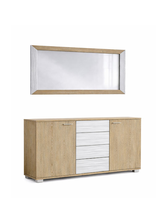 Sarris Μπουφές Ξύλινος mit Spiegel Eiche 150x45x88cm