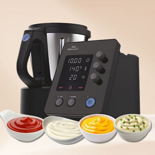 Sirman My Cook Pro Commercial Blender 2kW Thermomixer Black With Container Capacity 4lt 30x29x39cm