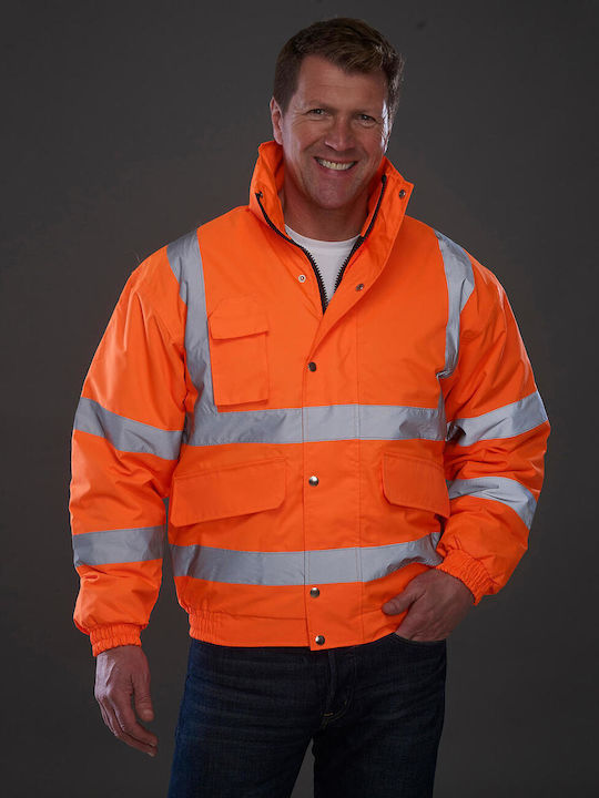 Yoko HVP300 Work Jacket Reflective with Hood Orange