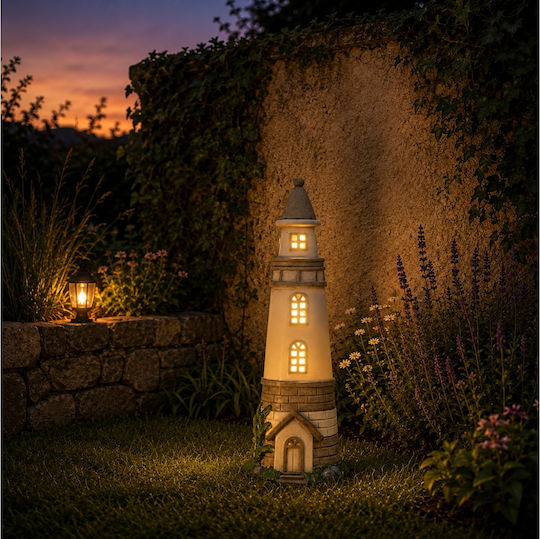 Lighthouse Lamp Solar Charging Dimensions 25x24.5x71.5cm Brown 095752010