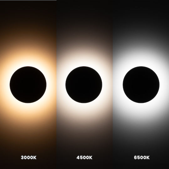 Eko Light Modern Wall Lamp with Integrated LED and Warm White Light Black 18x18x4.7cm