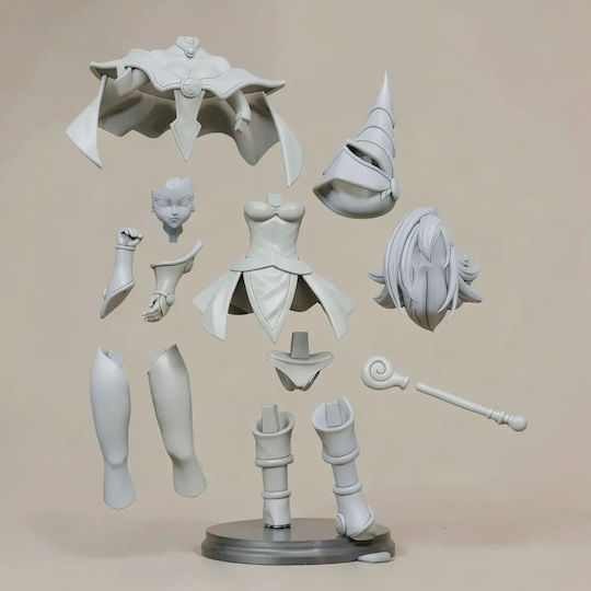 Небоядисана 3D Фигура Dark Magician Girl В Стойка 215мм Боядисване DIY Подарък Цветове 15,2 См 1:12