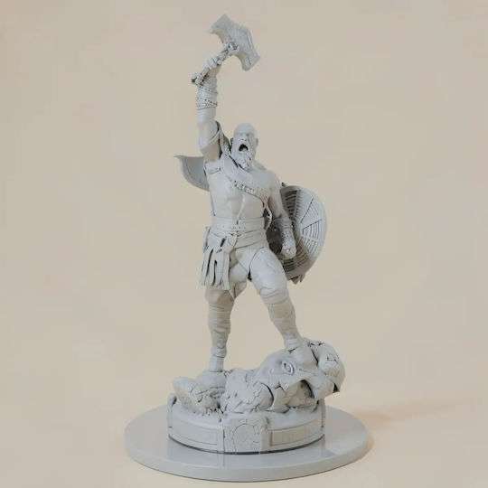 Unpainted 3D Figure Kratos Roaring 3D Printing Model God War Painting DIY Gift Colors 15.2 Cm 1:12