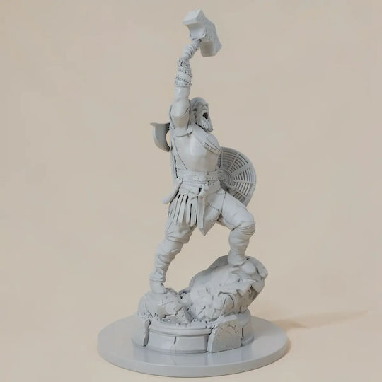 Unpainted 3D Figure Kratos Roaring 3D Printing Model God War Painting DIY Gift Colors 15.2 Cm 1:12