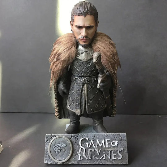 Unpainted 3D Figure Game Thrones Jon Snow Chibi 3D Printing Figurine Painting DIY Gift Colors 20 Cm 1:8