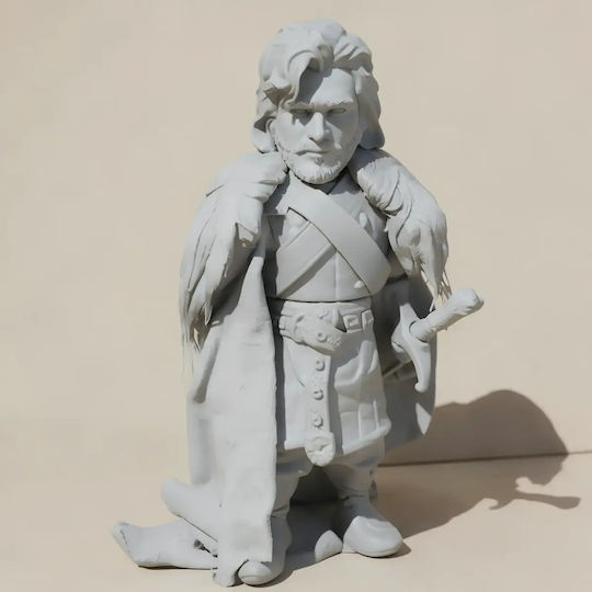 Unpainted 3D Figure Game Thrones Jon Snow Night Watch Chibi 3D Printing Figurine Painting DIY Gift Colors 15.2 Cm 1:12