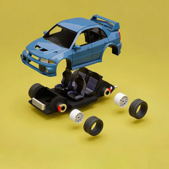 Unpainted 3D Figure Model Kit Car Lancer Evolution VI Painting DIY Gift Colors 15.2 Cm 1:12