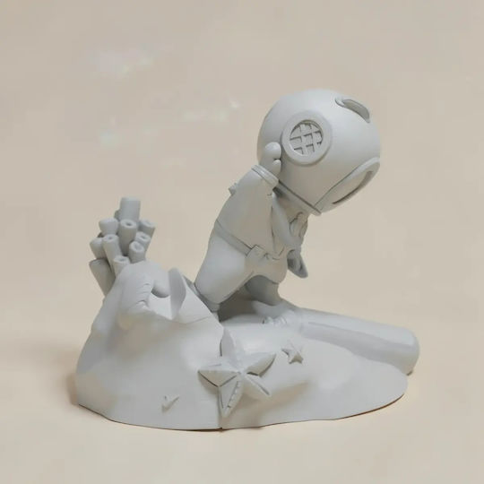 Figurină 3D Nevopsită Super Basic Deep Diver Suport Telefon Vopsire Diy Cadou Culori 30 Cm 1:6