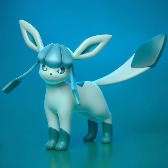 Unpainted 3D Figure Glaceon Pokemon Complete Painting Diy Gift Colors 20 Cm 1:8