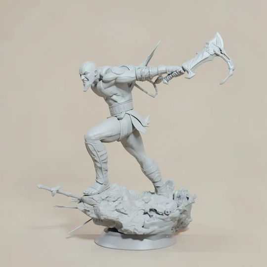 Небоядисана 3D Фигура Young Kratos In Action 3D Боядисване DIY Подарък Цветове 30 см 1:6