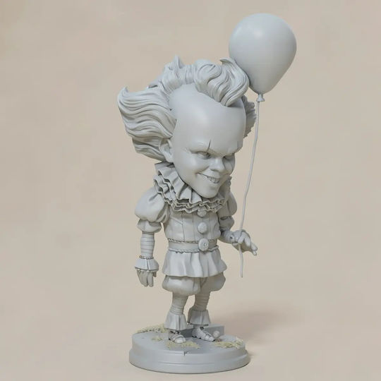 Unpainted 3D Figure Pennywise Chibi 135mm Painting DIY Gift Colors 15.2 Cm 1:12