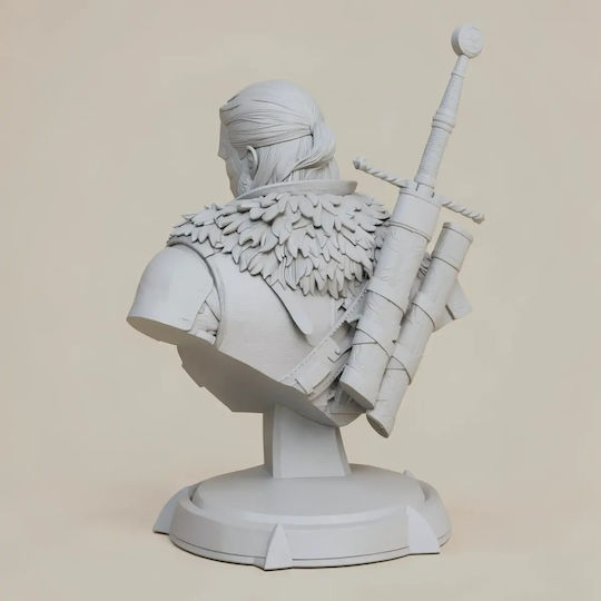 Figurină 3D Nevopsită Geralt Bust 155mm Cap Demon The Witcher 3 Vopsire Diy Cadou Culori 15,2 Cm 1:12
