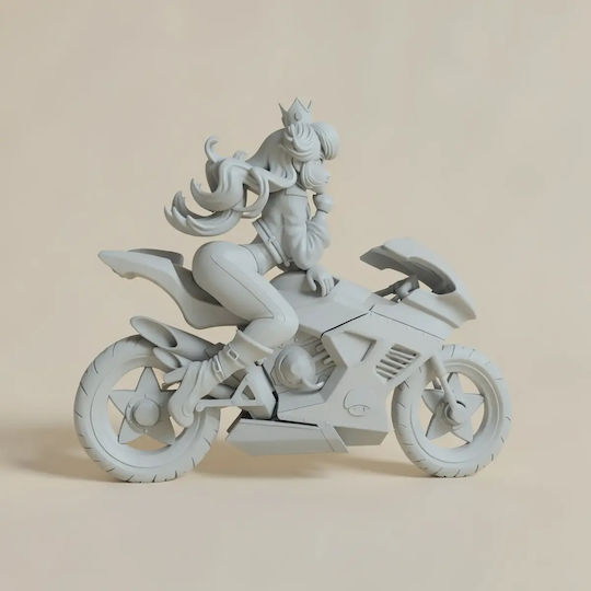 Unpainted 3D Figure Princess Peach On Motor Super Mario 3D Printing Figurine Painting Diy Gift Colors 15.2 Cm 1:12